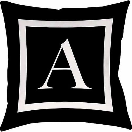 Idg Classic Block Monogram Decorative Pillow Black Walmart Com