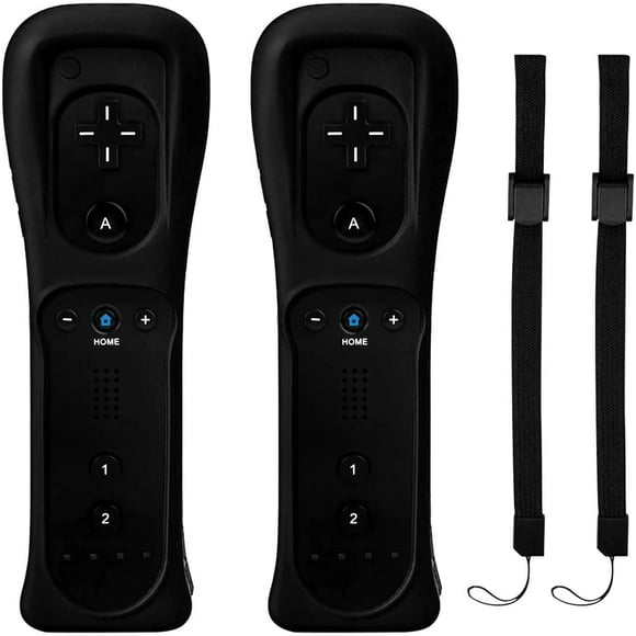 Lot de 2 Télécommandes Wii, Manette Sans Fil pour ATTOE Wii, Manettes de Jeu Wii U, avec Étui en Silicone et Dragonne, Sans Nunchuck, Sans Capteur de Mouvement Plus, Noir