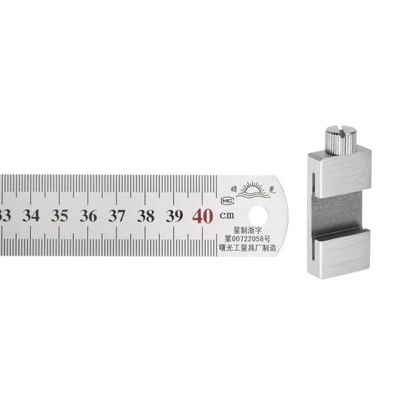 Unique Bargains Règle en Acier Inoxydable avec Bloc Scriber Règle de 18 Pieds avec Vernier de Localisation 30mm, Ton Argenté