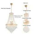 thumbnail image 6 of Modern Luxurious Crystal Empire Chandelier, 9-Light Raindrop Pendant Ceiling Light Fixture for Hallway Foyer Dining Room Living Room D19.68'' x H34.64'' Gold/Silver, 6 of 9