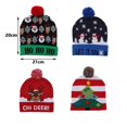 thumbnail image 4 of Gorro de Navidad tejido con luz LED, Papá Noel, alce, dibujos animados, gorro tejido para niños, regalo de Año Nuevo, decoración navideña, 4 of 4