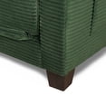 thumbnail image 3 of Lisonu Convertible Corduroy Sofa Bed 2-Seater with Side Storage – 2‑in‑1 Compact or Wide Loveseat Sleeper, One‑Person Switch, High‑Rebound Sponge, Composite Wood Frame, Dark Green, 3 of 20