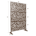 thumbnail image 3 of Tcbosik 76"H x 48"W Metal Privacy Screen, Decorative Privacy Fence, Freestanding Privacy Panel for Balcony, Patio, Deck, Garden, Backyard, Brown, 3 of 8