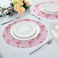 thumbnail image 6 of SKYSONIC White Dots Flamingo Round Placemats for Dining Table Non-Slip Heat-Resistant Polyester Table Mats Set of 1 Washable Table Mats for Kitchen Dining Table Decoration (682), 6 of 7