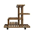 thumbnail image 1 of DOLITY Wooden Plant Stand Flower Pot Holder Space Saving Flowerpot Organizer Rack for With Wheels, 1 of 9