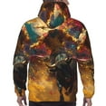 thumbnail image 7 of Balery Colorful Bull Western Man Pattern Mens Hoodie Kangaroo Pocket Hoodie Pullover Hooded Sweatshirt Ideal for Daily Wear Travel and Home-Medium, 7 of 7