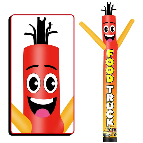 Inflatable Tube Man Food Truck Wacky Wavy Dancing Guy for Outdoor Decoration Advertising Business Promotion (Blower Not Included)