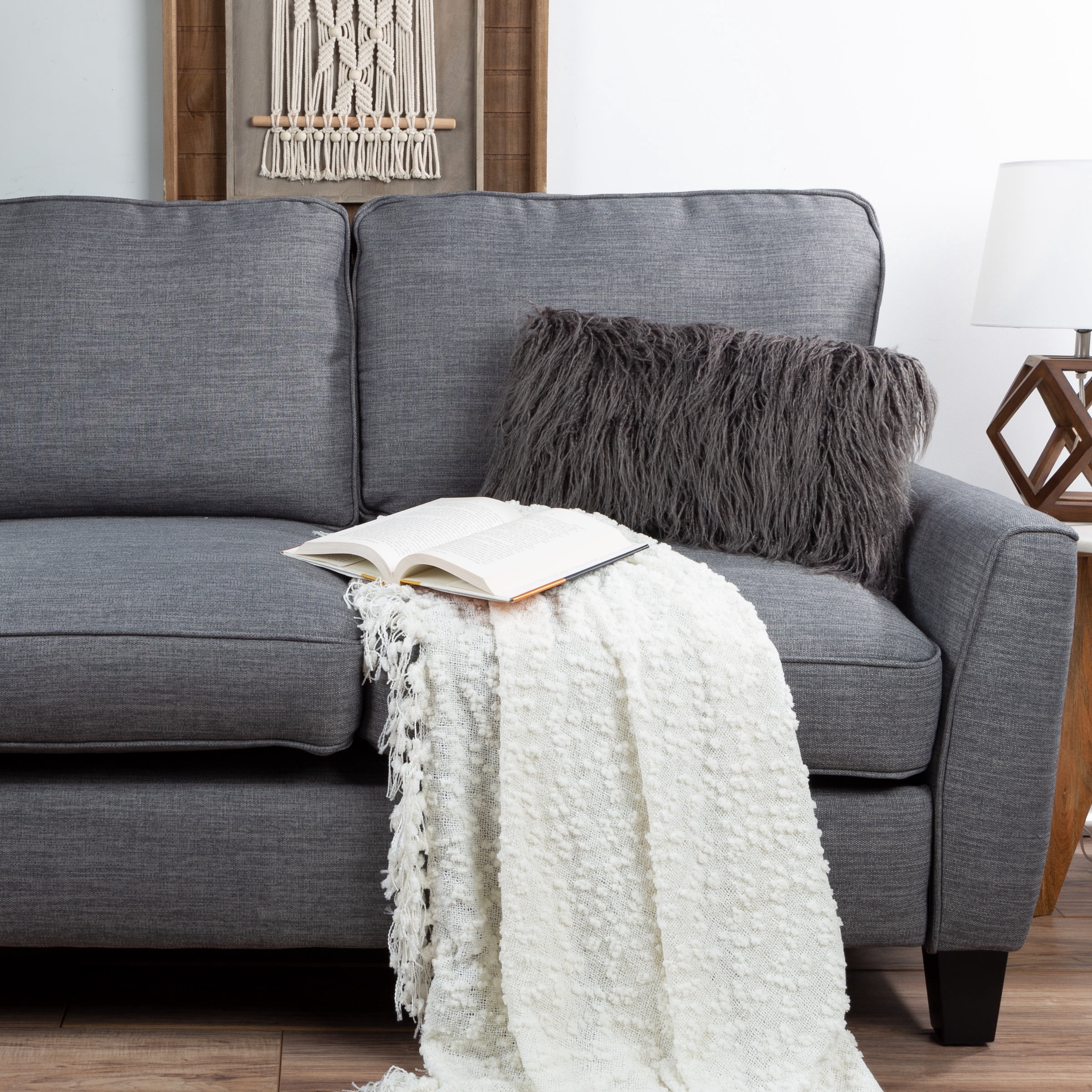 Somerset Home 1-Piece 12" x 20" Polyester Throw Pillow for Adult (Gray)