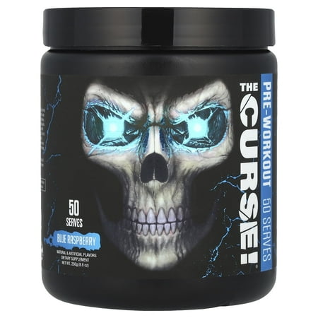 JNX Sports® The Curse Pre Workout Powder Blue Raspberry Pre Workout Mix for Energy and Focus, 50 Serves