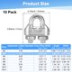 thumbnail image 3 of Uxcell 10-Pack Abrazaderas de Cable, Clip de Cable de Acero Inoxidable M3 U Bolt Saddle Fastener, 3 of 6