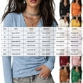 thumbnail image 3 of UAYOTSE Women Surplice Wrap V‑Neck Long Sleeve Top Slim Fitted Cross Front Casual Tee For Daily Outfit Size M, 3 of 6