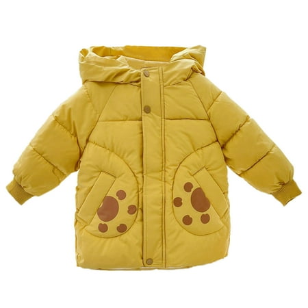 

Youmylove Toddler Girls Boys Winter Long Sleeve Fashion Cat Printed Thick Warm Hooded Down Soft Coat Down Paraks Kids Children Clothing