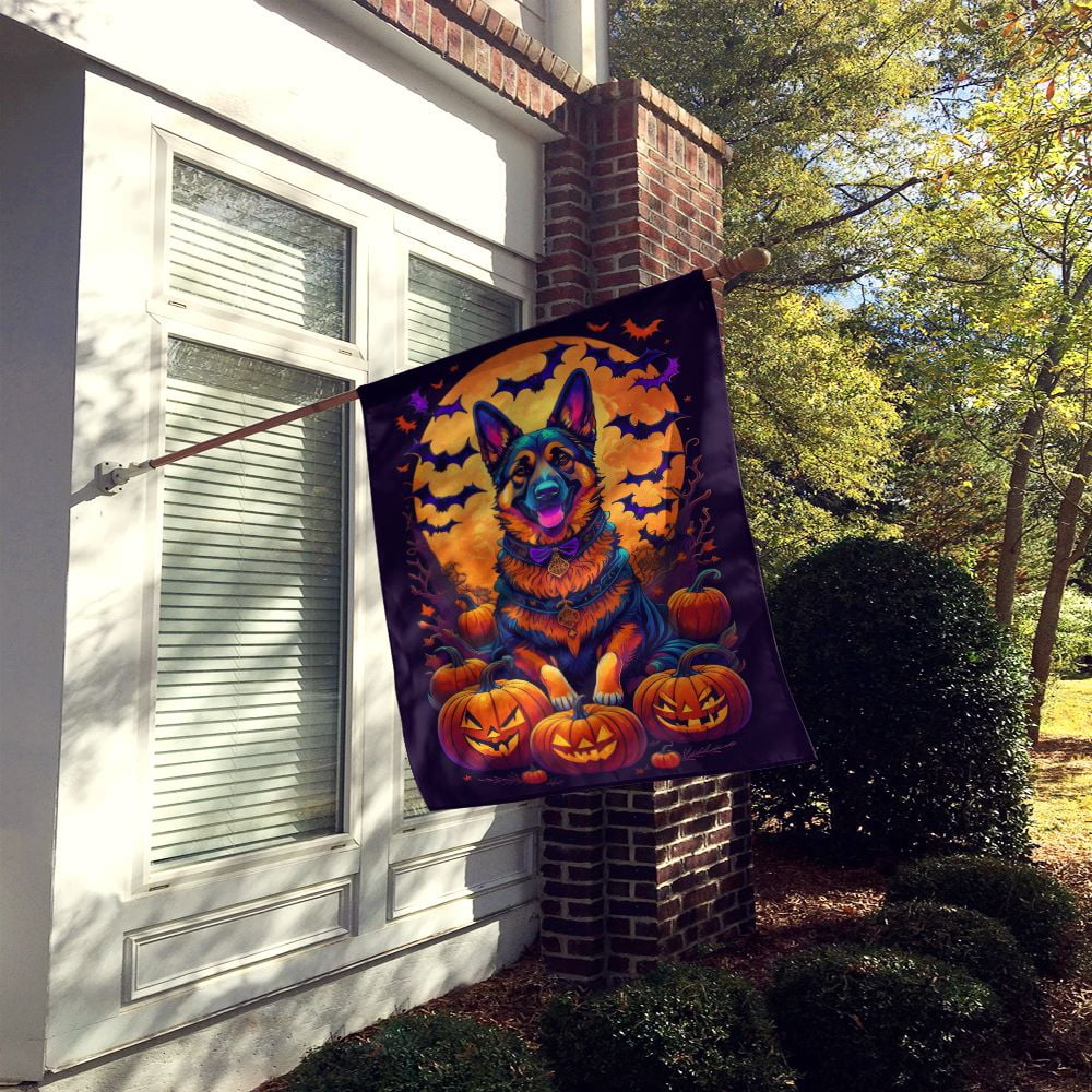 Halloween German Shepherd Dog House Flag 28x40IN Double-Sided Polyester Decorative Sleeve Pole Flag for Outdoor Home Garden