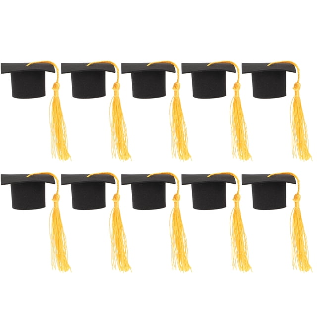 Decoraciones de pastel de fiesta de graduación de 10 unids Modelos personalizados con gorras de doctorado en miniatura