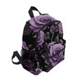 thumbnail image 2 of FORMRS School Backpack with Front Zippered Pocket 12" Student Travel Daypack, Black Roses, 2 of 6