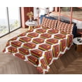 thumbnail image 4 of Ambesonne Emoji Fitted & Top Sheet Set with Sham, Funny Faces Modern Writings, White Mustard Ruby, 4 of 5