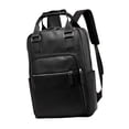 thumbnail image 4 of Mochila informal de negocios ligera de gran capacidad con bolsa para baquetas de cuero PU negro, 4 of 9