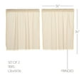 thumbnail image 4 of VHC Brands Tobacco Cloth Fringed Antique White Farmhouse Rustic Curtains for Kitchen Bathroom Tier Set 36x36, 4 of 8