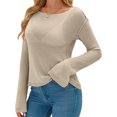 thumbnail image 3 of Long Sleeve Women's Casual Tulle Top Blouse Lightweight Knit Pullover Sweater, 3 of 6