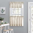 thumbnail image 3 of Ellis Curtain Plaza Classic Ticking Stripe Printed 1.5" Rod Pocket Tailored Tiers 56" x 24" Tan, 3 of 5