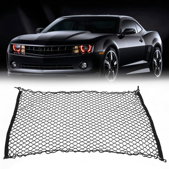 Elastic Storage Organizer Net, Adjustable Prevent To Damage Keep Car Tidy Trunk Mesh Net With 4 Hooks For Buses For SUV For Automotive