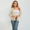 thumbnail image 2 of yillto Women Plus Size Cardigan 3/4 Sleeve Open Front Lightweight Lace Coats Formal Blazer S-5XL, 2 of 6