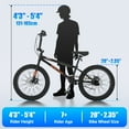 thumbnail image 4 of SPATIAL 20" BMX Bicycle,Fits Rider for 4'3" - 5'4", Dual Disc Brakes BMX Bikes,2 Pegs Single Speed Bike, 4 of 8