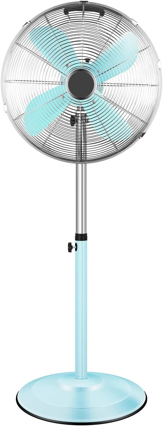 Infinipower Metal Pedestal Fan, Quiet Oscillating Standing Fan with