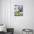 thumbnail image 3 of Floral Flourish Abstract Blue Flickering Flower Canvas Wall Art - Modern Paintings for a Graceful Touch to Bedroom, Office, and Home Decorations, 12x16 inches, 3 of 7