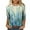 Light Blue, variant on Herrnalise Women's Fashion Printed T-shirt 3/4 Sleeves Blouse Round Neck Casual Tops Yellow S