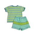 thumbnail image 2 of Cloud Mine - Baby Boys Short Sleeve Stripe Short Set 24681-3Months (green), 2 of 3