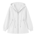 thumbnail image 6 of Ovbmpzd Womens Sweatshirts Fleece Lined White Zip Up Hoodie Loungewear Long Sleeve Drawstring Waist Sweatshirts,S, 6 of 6