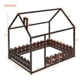 thumbnail image 3 of Leumius Full Size Wood House Bed with Fence & Roof,Montessori Bed Floor Bed with Safety Guardrails for Boys & Girls,Espresso, 3 of 9