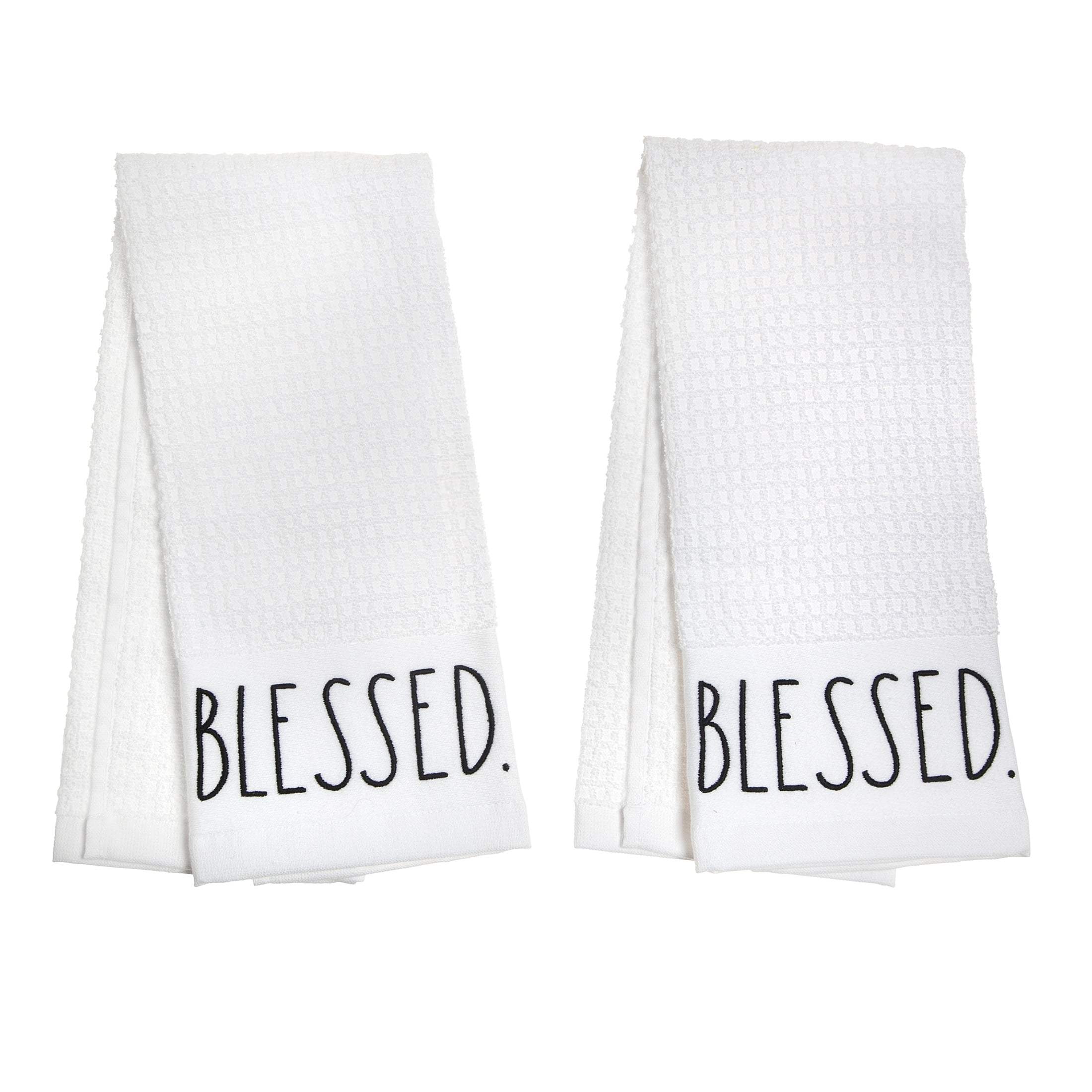 (2 pack) Rae Dunn Blessed Kitchen Towels, 3 Pack