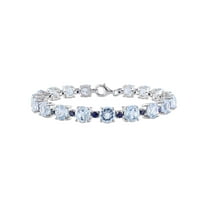 Everly Women's Topaz Sapphire Sterling Silver Tennis Bracelet