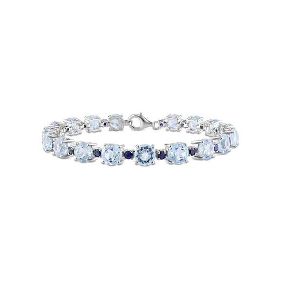 Everly Women's Topaz Sapphire Sterling Silver Tennis Bracelet