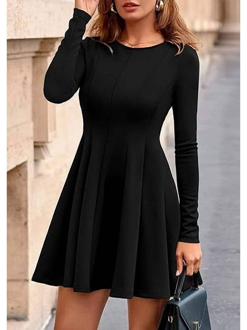 Prettygarden Fall Cocktail Dresses for Women Elegant Classy Wedding Guest Long Sleeve Homecoming Party A Line Mini Dress, Women's, Size: Medium, Black Prettygarden Fall Cocktail Dresses for Women Elegant Classy Wedding Guest Long Sleeve Homecoming Party A Line Mini Dress, Women's, Size: Medium, Black