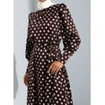 thumbnail image 5 of Brown - Polka Dot - Crew neck - Unlined - Modest Dress - Refka, 5 of 5