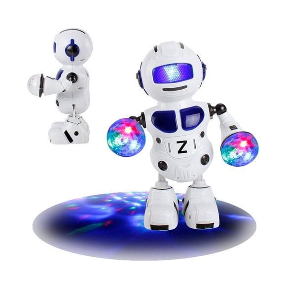 BESTSKY Fun Robot Dancing,Vibrant Light Effects Electric Dancing Light and Music Robot Toy,Crystal-Clear Sound Little Drummer Robot,Blue