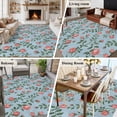 thumbnail image 5 of 6'x9' Area Rugs, Spring Roses Botanical Indoor Outdoor Area Rug for Living Room Bedroom, Farmhouse Floral Blue Washable Bathroom Rugs Kitchen Floor Carpet Mats Home Decor Aesthetic, 5 of 8