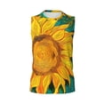 thumbnail image 6 of Lsque Vibrant Sunflower Painting Print Men's Cotton Blend Sleeveless Muscle Shirts (S-3XL)- Moisture Wicking, Odor Protection, UPF 30+,XX-Large, 6 of 8