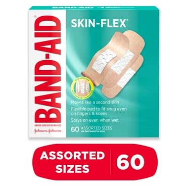 Band-Aid Brand Skin-Flex Adhesive Bandages, Assorted Sizes, 60 Ct