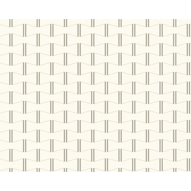 AP_1000 - Modern Stripe Cut Square Embossed Textures Cream Wallpaper Roll