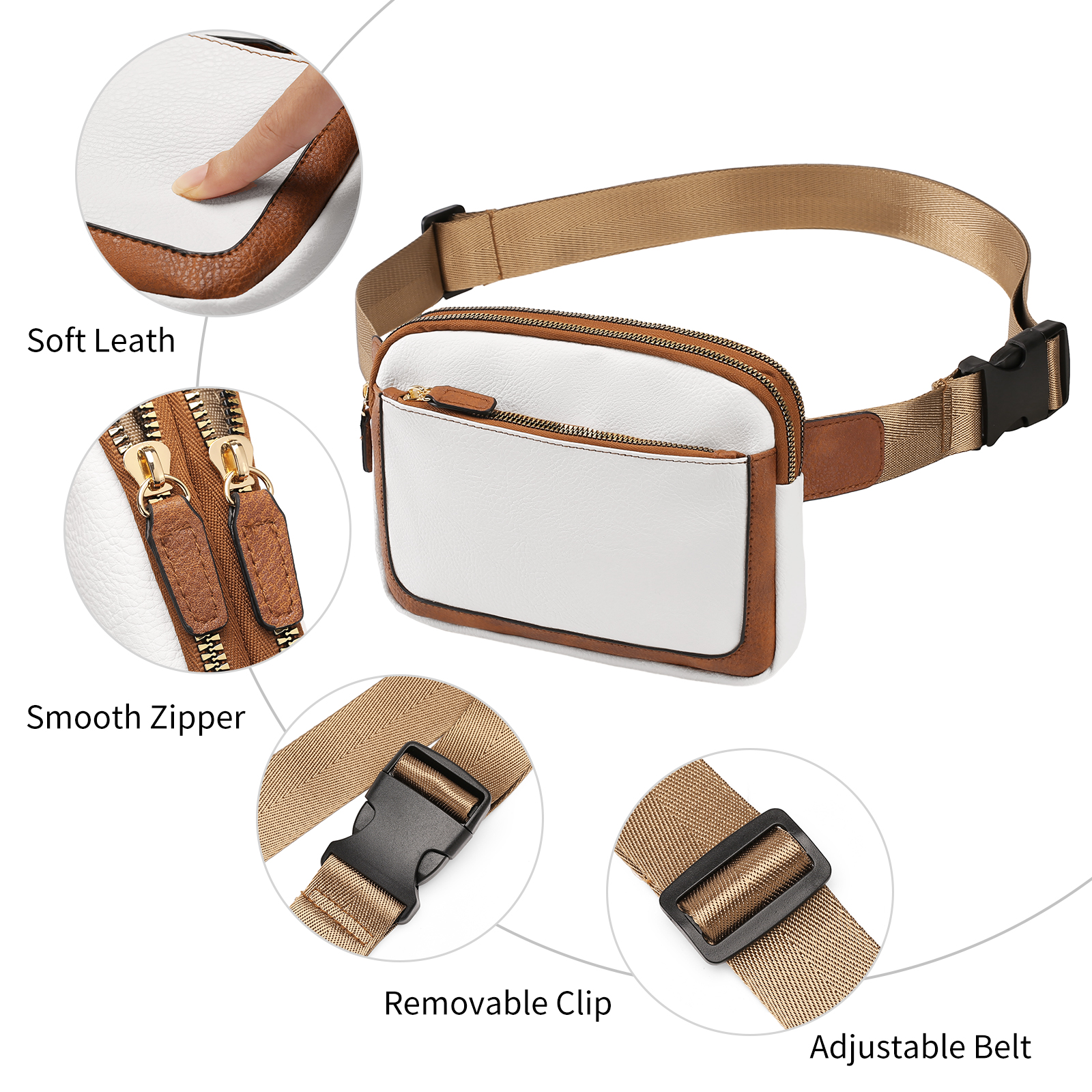 Kalunma Vegan Leather Fanny Pack with Adjustable Strap photo 3