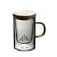 thumbnail image 1 of Pisexur Batería de cocina Taza de agua de vidrio, taza de té con separación de agua, filtro de taza de té, taza de tres piezas, taza con tapa de madera, taza de té para la cocina del hogar, 1 of 8