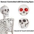 thumbnail image 2 of DUNCHATY Giant 5.5FT Glowing LED Skeleton with 16in Light-Up Jack-o'-Lantern Set - Life-Size Haunted Yard Decoration, Weather-Resistant, Halloween Decorations Outdoor, 2 of 13