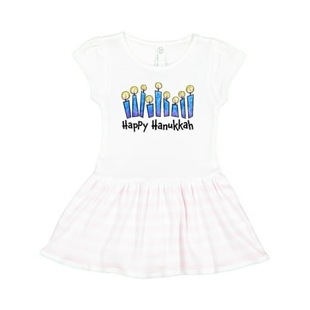 

Inktastic Happy Hanukkah with Lit Candles Gift Toddler Girl Dress