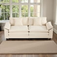 thumbnail image 2 of Tcbosik Modern Sectional Couch, Loveseat for Bedroom Living Room, 81.9" Chenille Upholstered 2-Seat Sofa with Pillow, Easy Assembly, Beige, 2 of 8