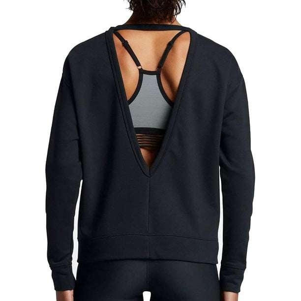 Nike Womens Dri Fit L S Versa Open Back Training Top Walmart