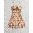 thumbnail image 2 of ZOELNIC Women's Boho Floral Mini Dress Spaghetti Strap Ruched Ruffle Sundress, Casual Summer Beach Vacation Party Dress, M, 2 of 6